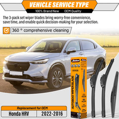 AUTOBOO 18-inch front HR-V blade providing reliable all-season performance during sudden showers