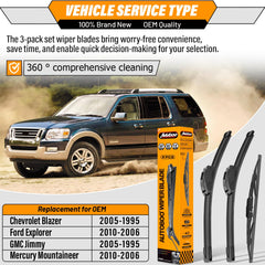 AUTOBOO wiper front right blade for Chevrolet Blazer enhances windshield clarity