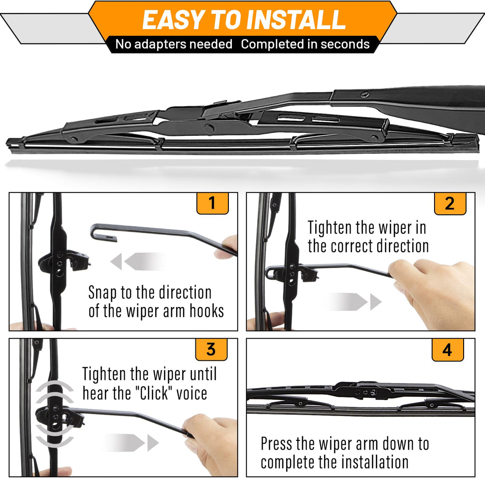 Autoboo wiper blade in rain maintains steady contact for clear visibility.