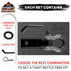 AUTOBOTS 5/8 screw-pin hitch with 3/4 shackle for secure connections