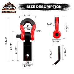 AUTOBOTS 3/4 inch D-ring shackle with isolator for stable recovery.