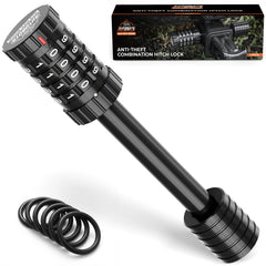 AUTOBOTS hitch pin lock front view on 2-inch receiver for secure towing