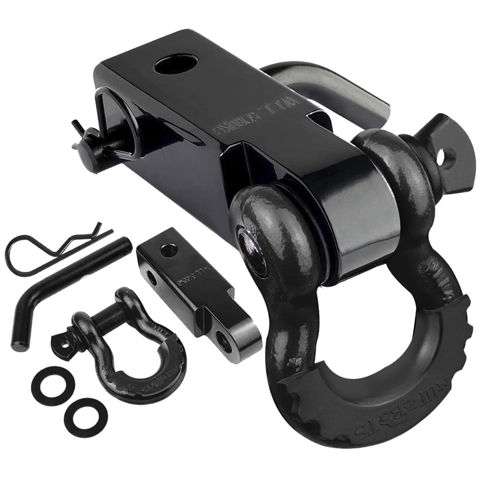 AUTOBOTS tow hitch receiver 2-inch closeup showing rugged carbon steel and scratch-preventive isolators