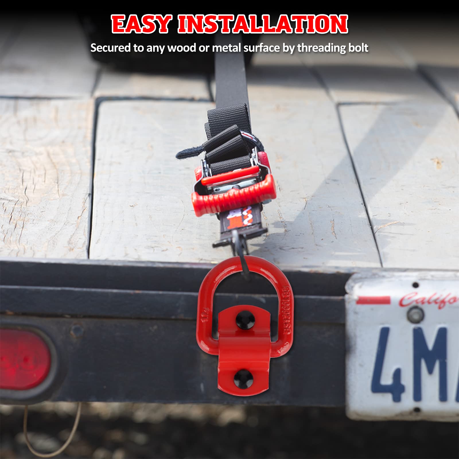 AUTOBOTS weld-free D-ring on trailer simplifies quick setup.