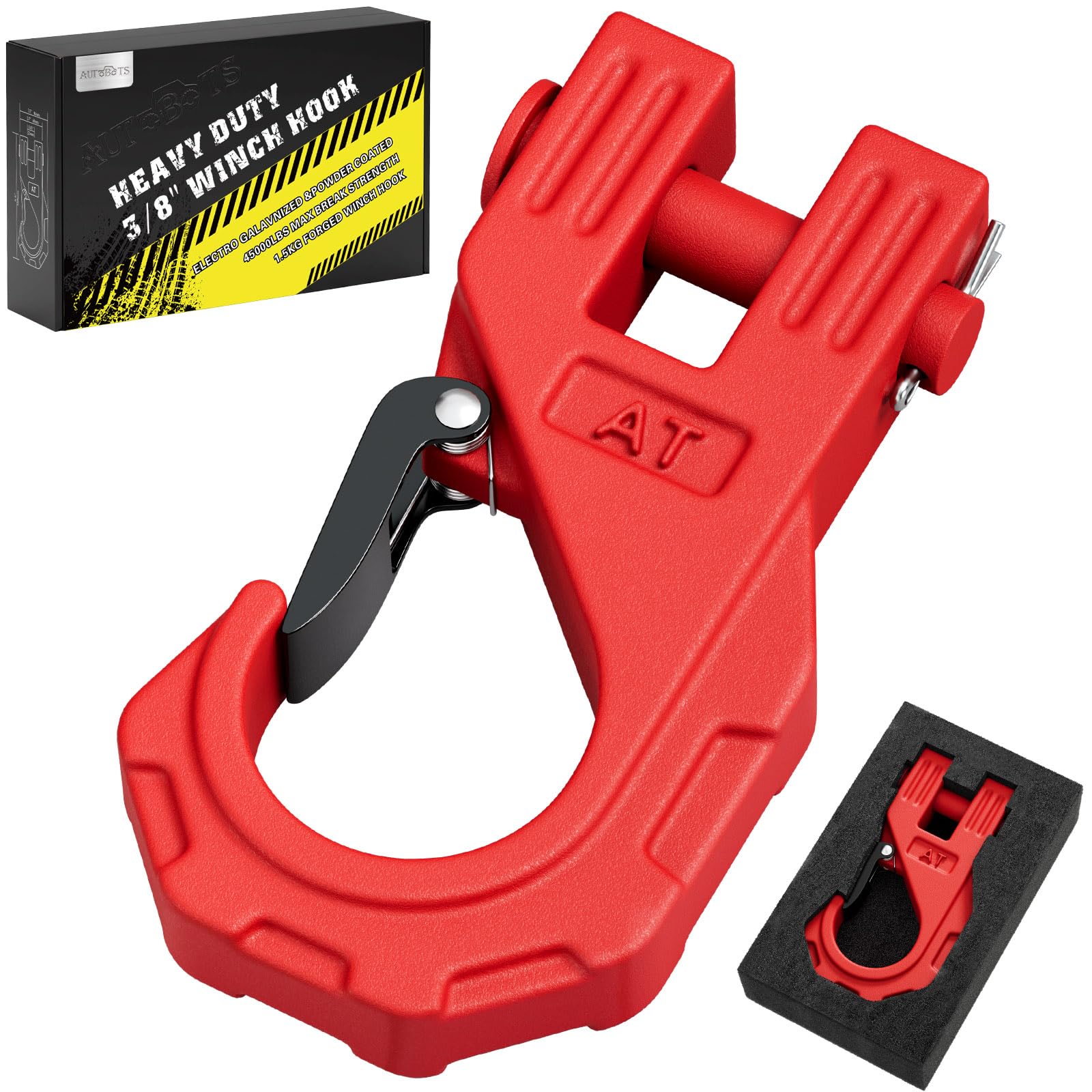 AUTOBOTS 3/8 inch winch hook for rugged ATV recovery.