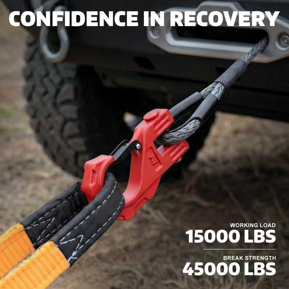 Electroplated AUTOBOTS winch hook resists rust in tough conditions.