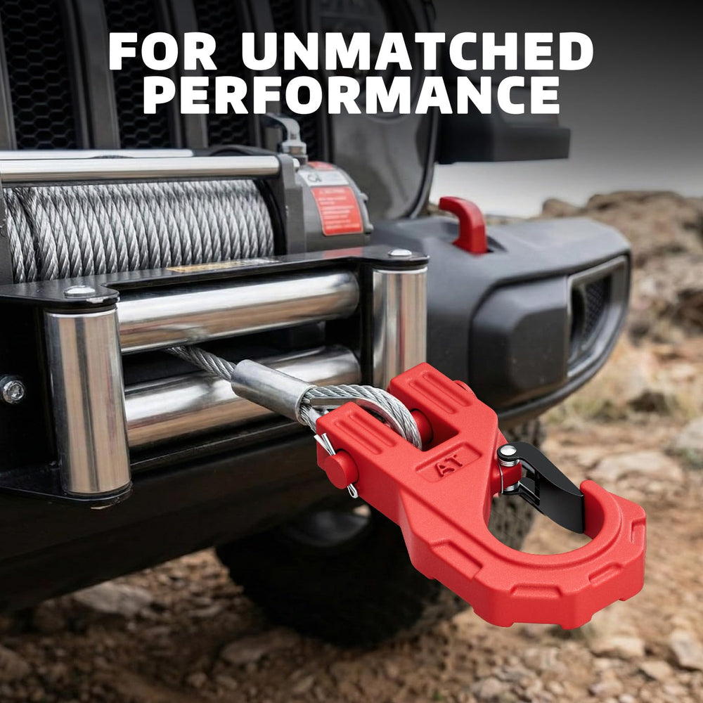 Forged steel AUTOBOTS winch hook with durable construction.