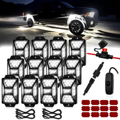 Auto Buero 12-pod rock light kit assembled, ready for quick installation.