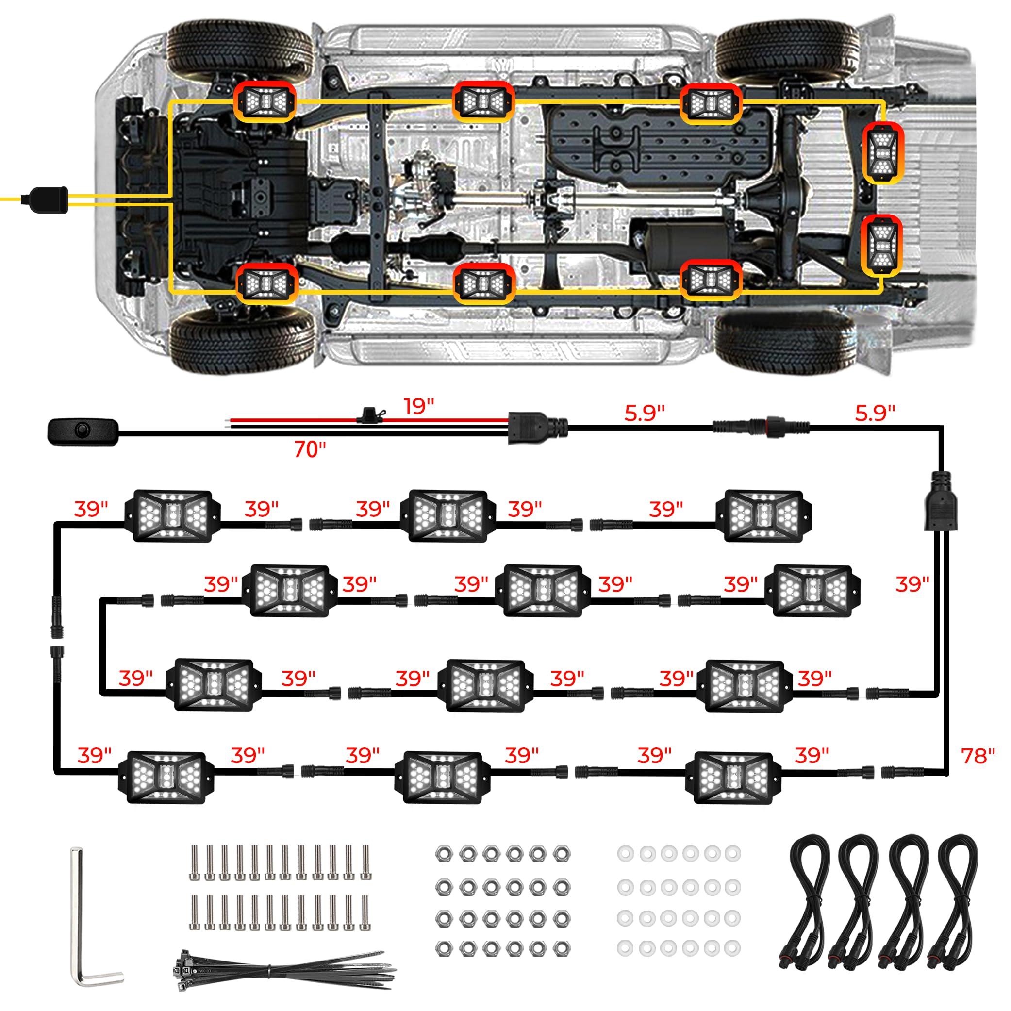 Auto Buero rock lights installed on a truck for enhanced off-road aesthetics.