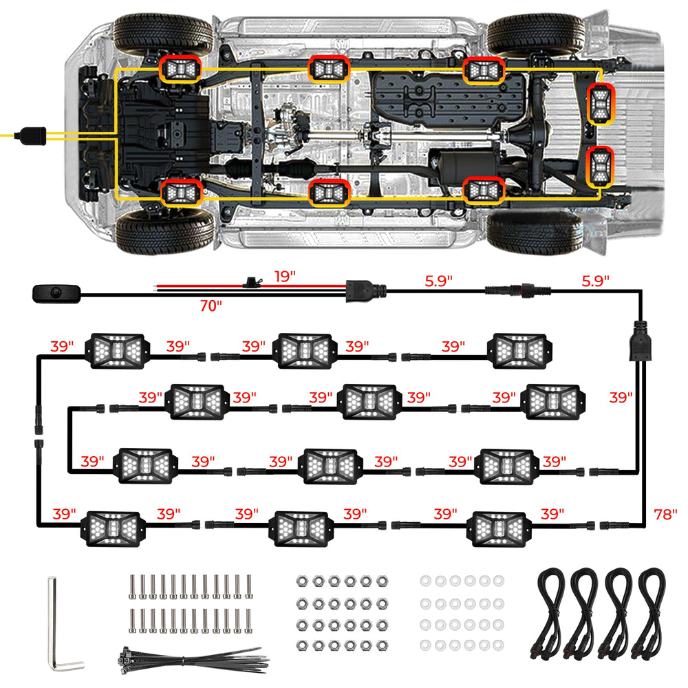 Auto Buero rock lights installed on a truck for enhanced off-road aesthetics.