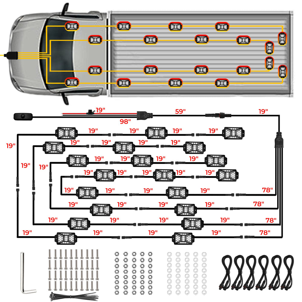 Auto Buero rock lights on trucks and off-road vehicles