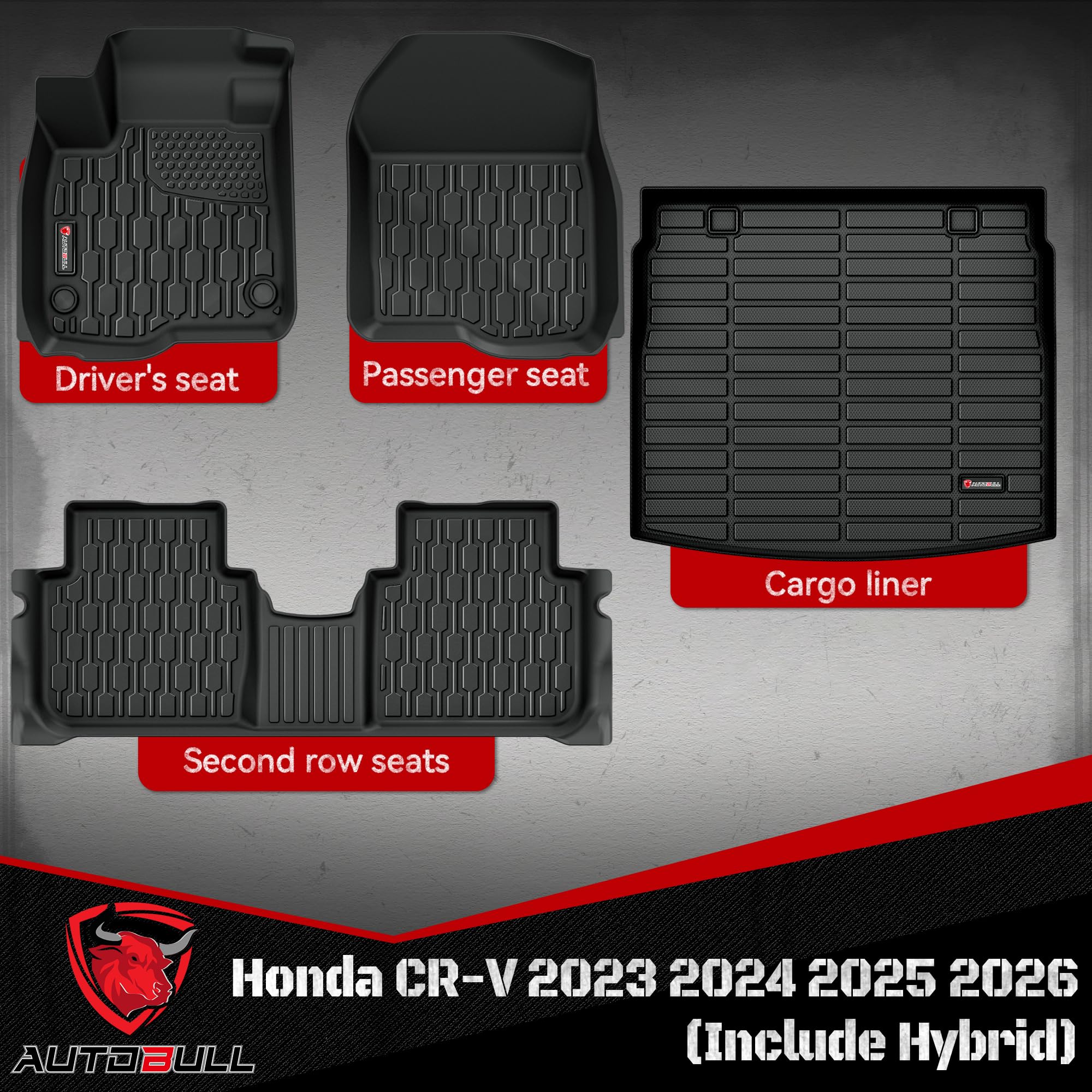 AutoBull Honda CR-V second-row mats offer full coverage and easy cleaning.