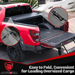 AutoBull tri-fold cover with all weather seal protecting cargo from rain and snow