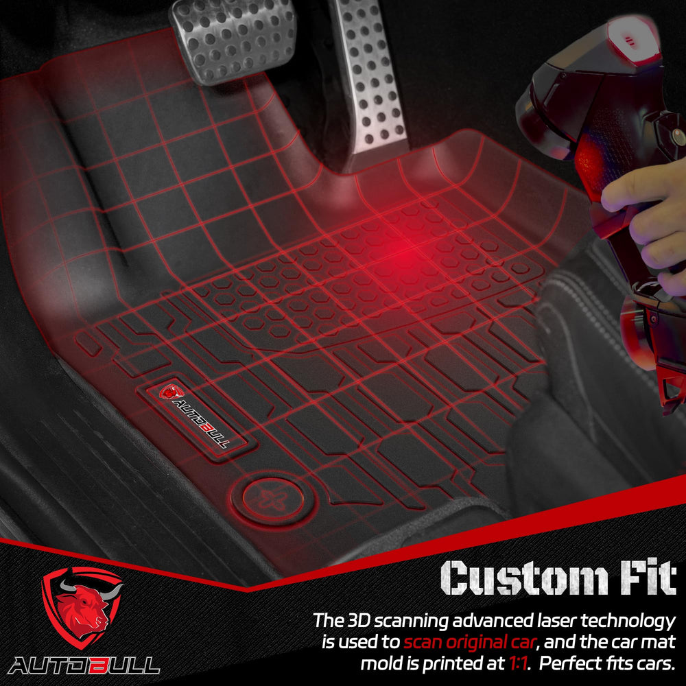 AutoBull Tiguan driver mat close-up showing non-slip surface