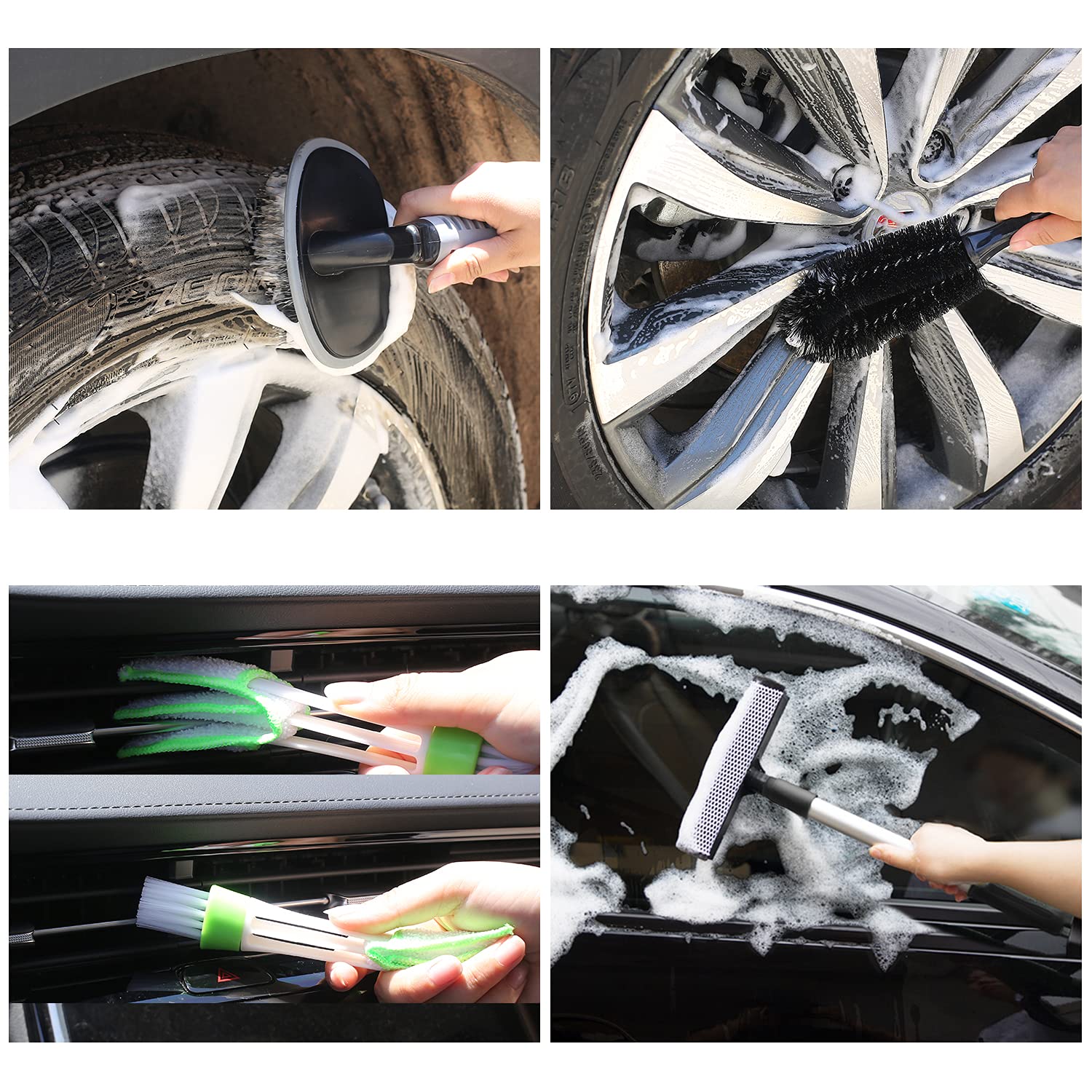Autodeco tire brush for thorough wheel cleaning