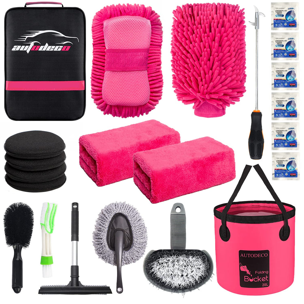 Autodeco 22Pcs car wash kit wash mitt for gentle paint care