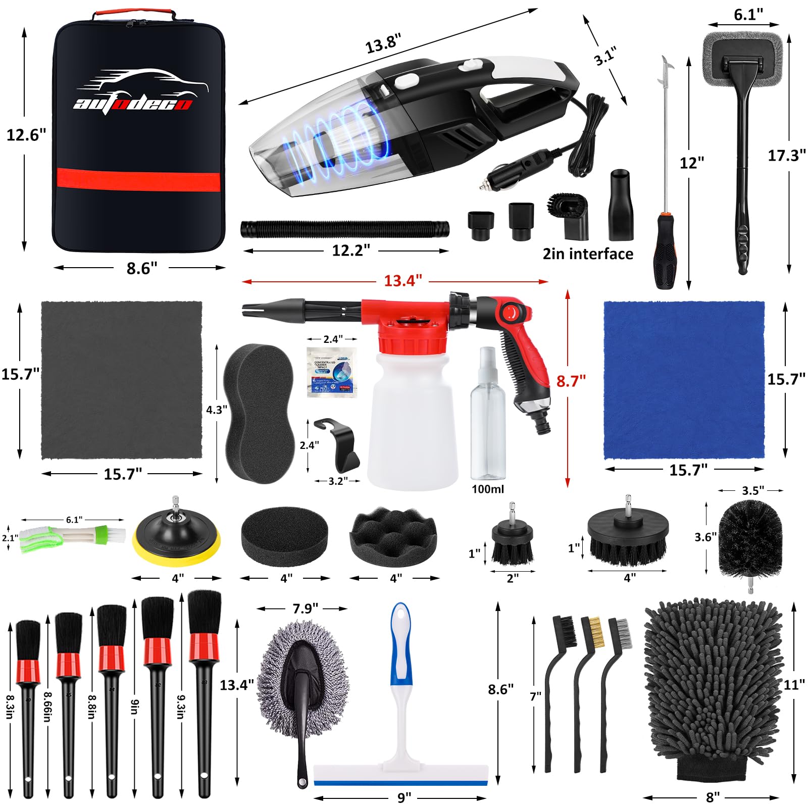 AUTODECO storage bag to keep all car care gear organized.