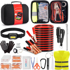 AUTODECO car roadside emergency kit front view, compact design for quick access