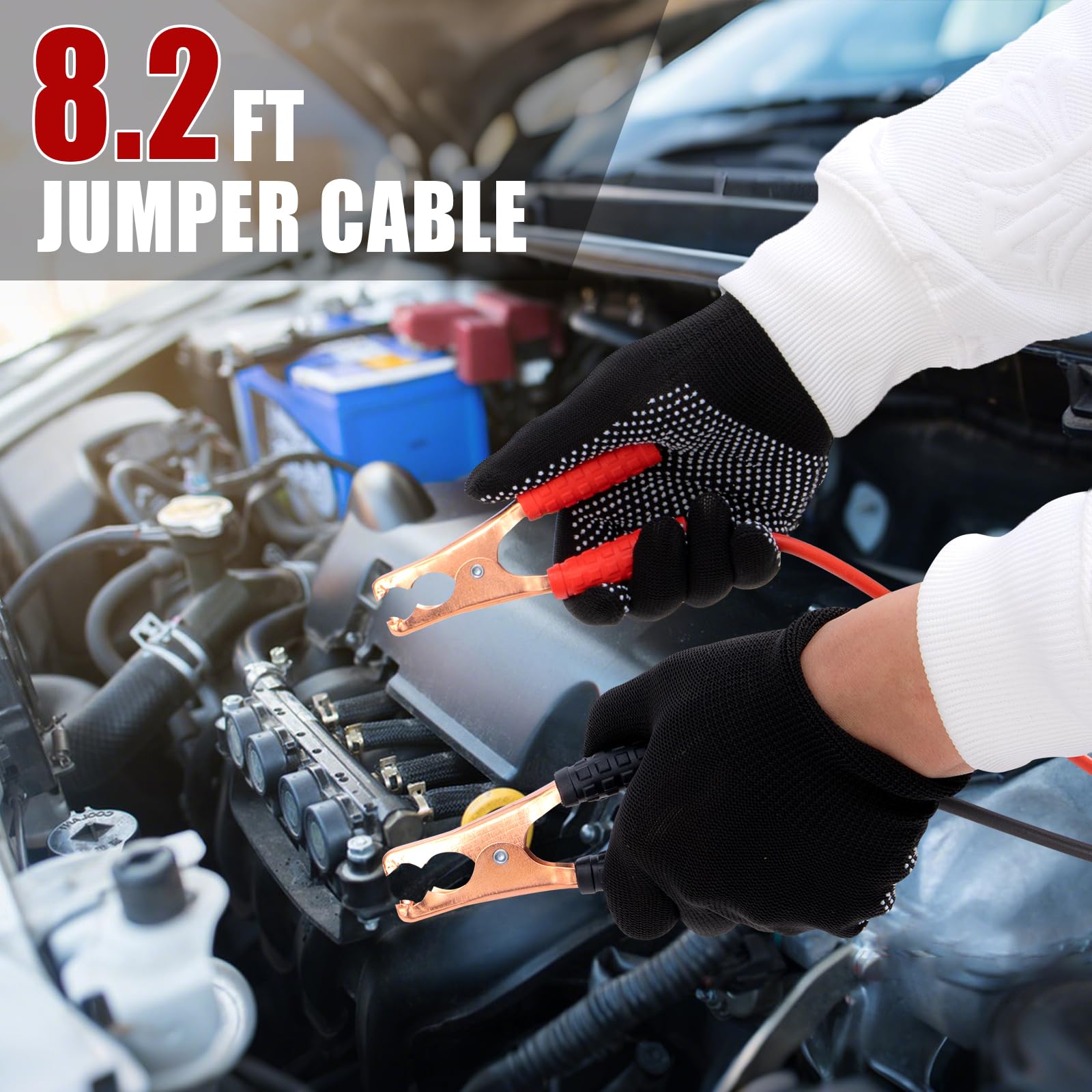 AUTODECO jumper cables ready for reliable small-vehicle starts