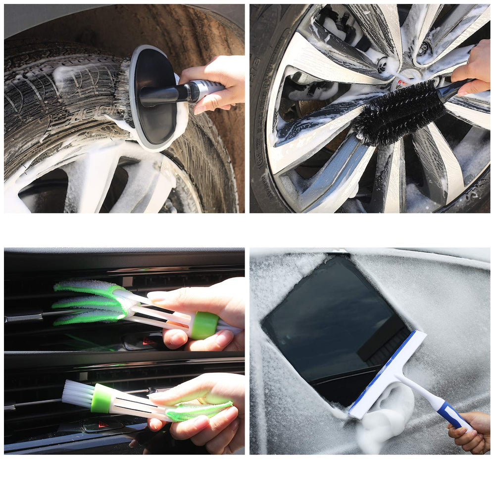 AUTODECO car tire brush tackles stubborn grime without scratching