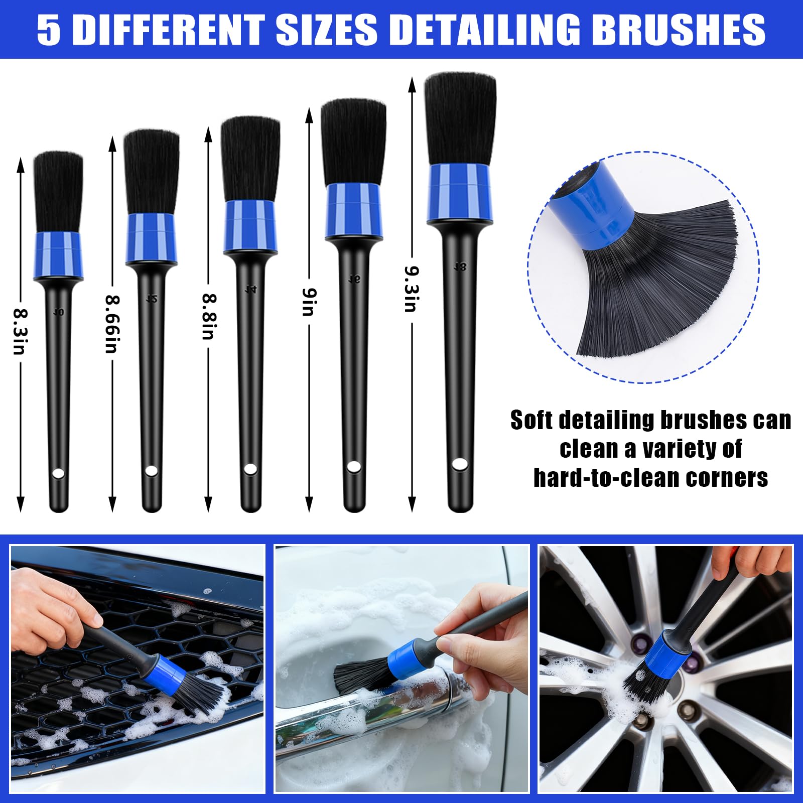 AUTODECO microfiber duster cleans dashboards and seats without scratching.