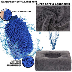 AUTODECO microfiber wash sponge provides plush suds and grime removal