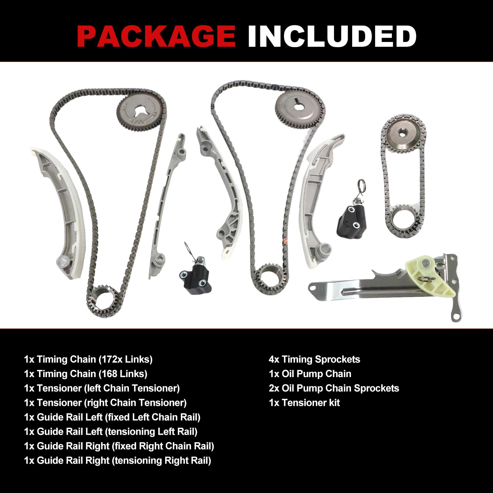 Autodevil timing chain kit tensioner included for proper tension