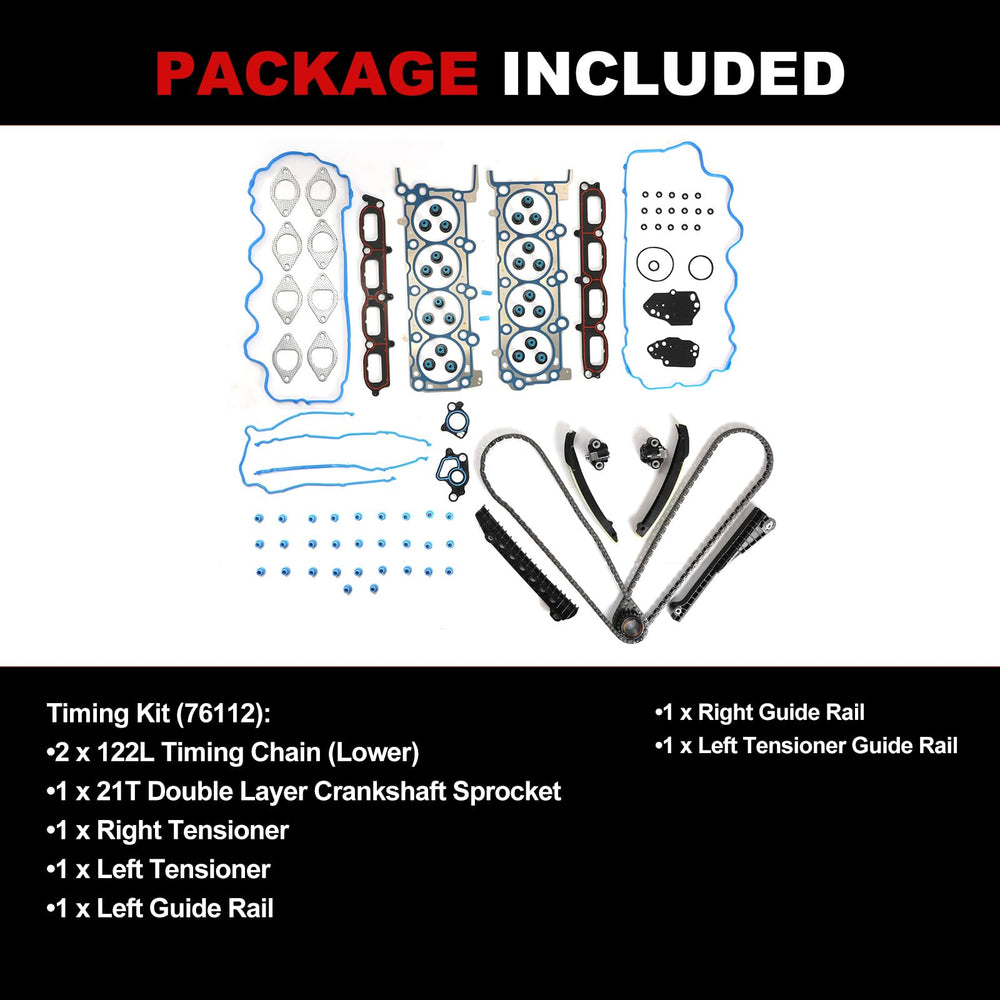 Autodevil timing chain kit 5.4L for Navigator 2005-2006, overall view of robust engine links