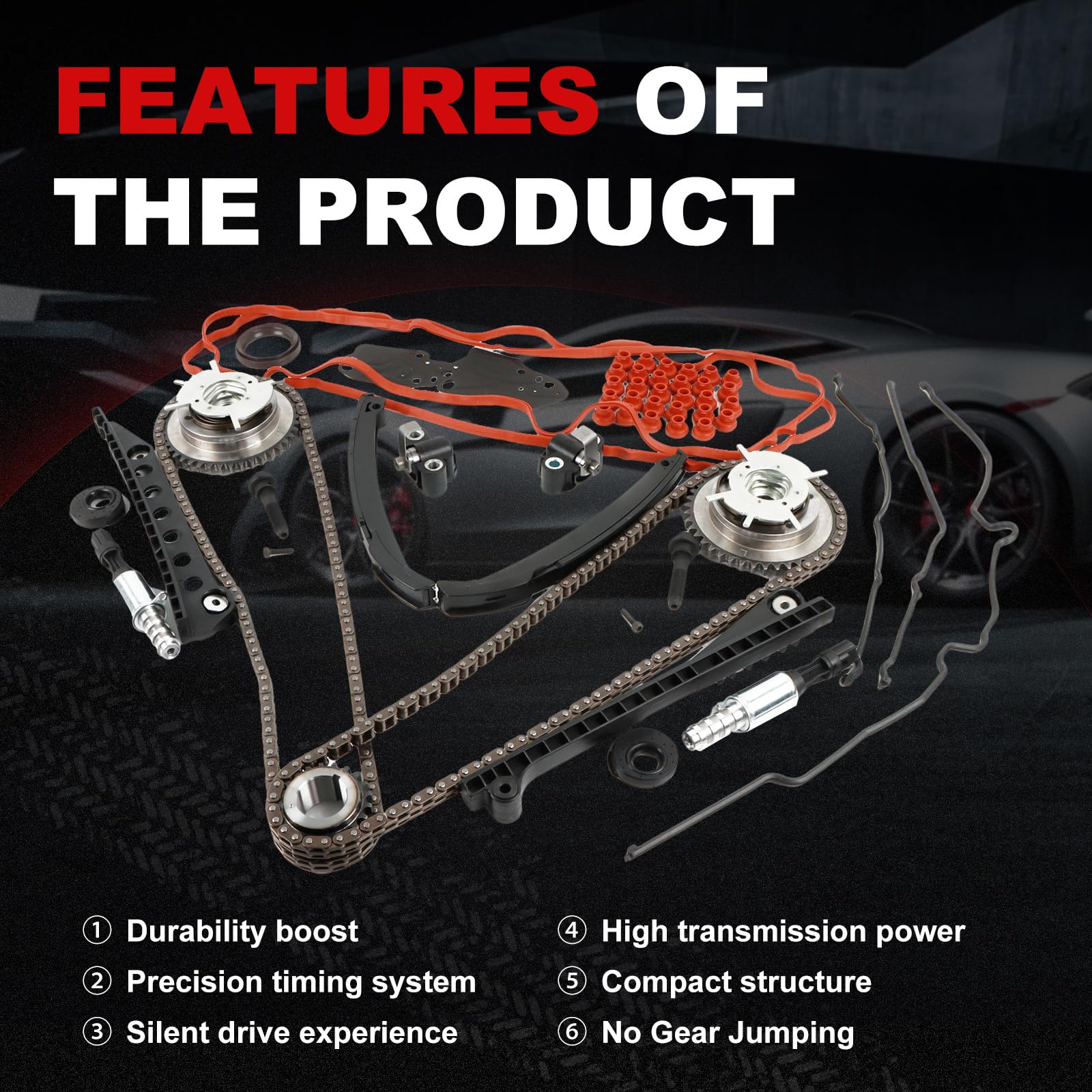Autodevil timing chain kit cam phasers 5.4L for F-350 robust timing