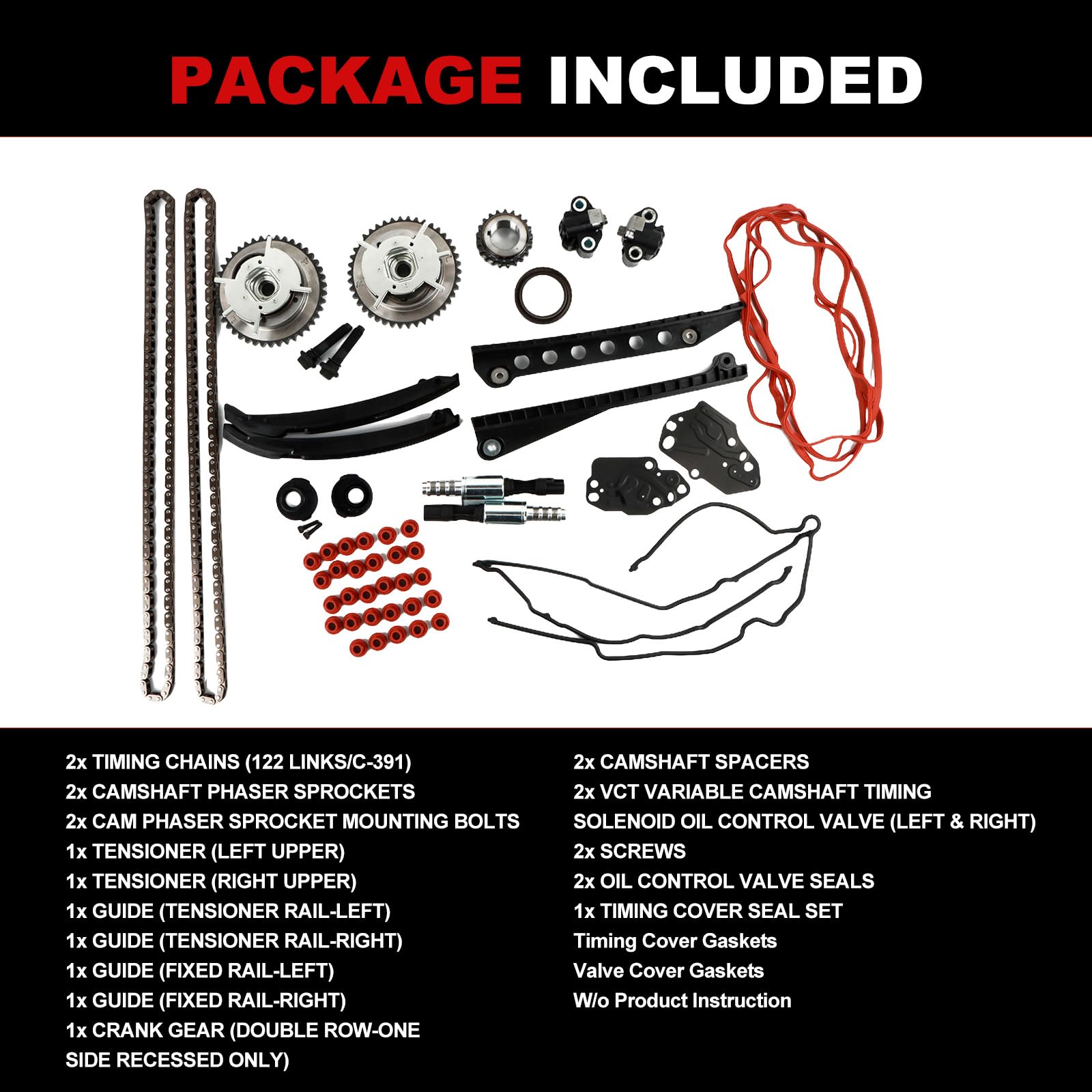 Autodevil timing chain kit cam phasers 5.4L for Mark LT timing accuracy