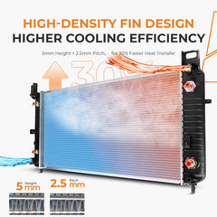 Autoexact 2370 radiator aluminum construction combines lightweight strength and durability.