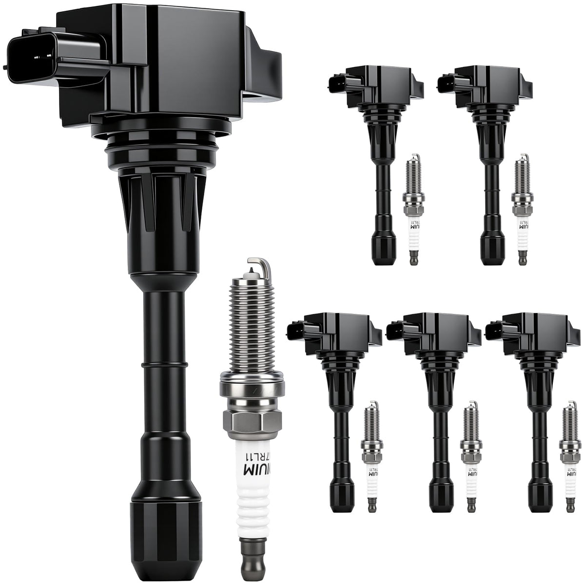 Autoexact ignition coil pack front view for reliable power delivery in V6 engines