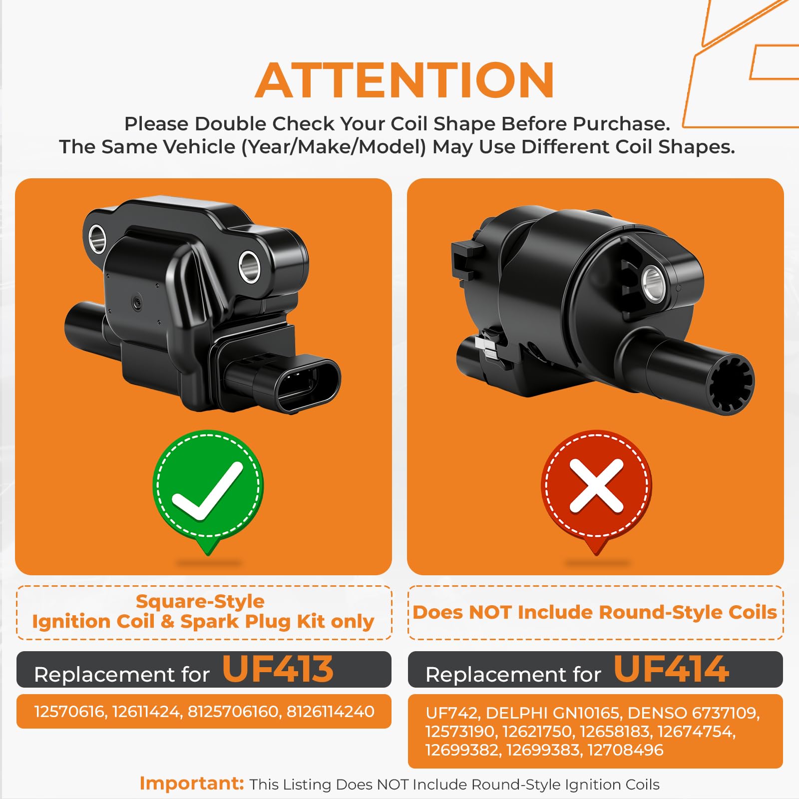 Autoexact ignition coil packs side view highlighting sturdy housing