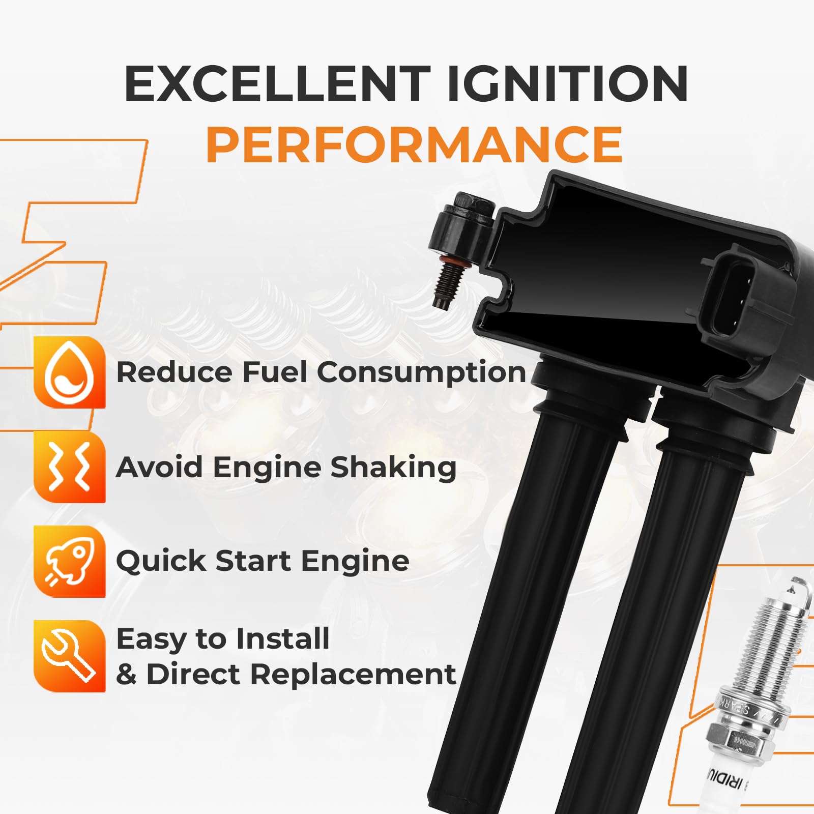 Autoexact iridium spark plugs deliver cleaner combustion for improved power