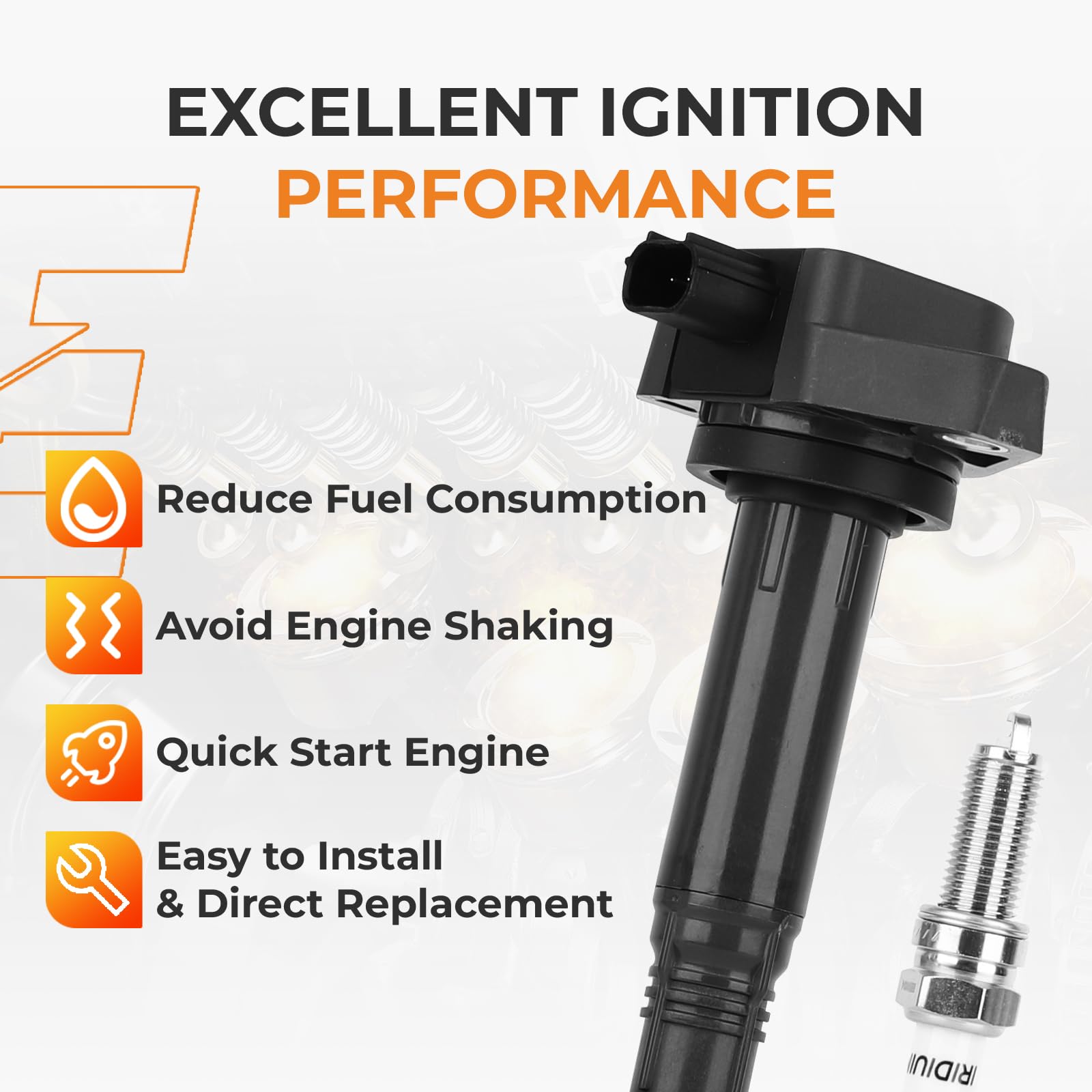 Autoexact iridium spark plugs UF624 for precise ignition and efficiency