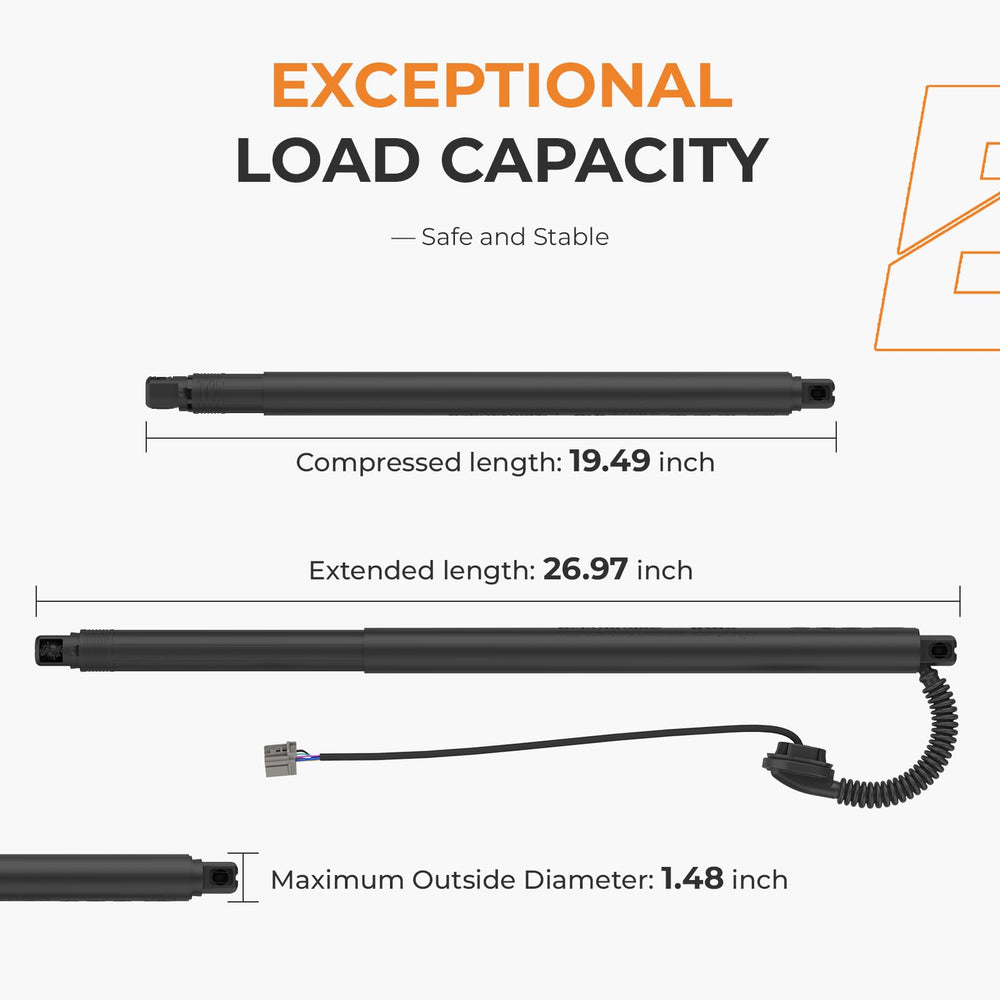 Autoexact weatherproof struts show corrosion-resistant steel and weather seals.