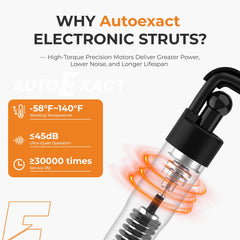 Autoexact struts with connectors included for plug-and-play installation.