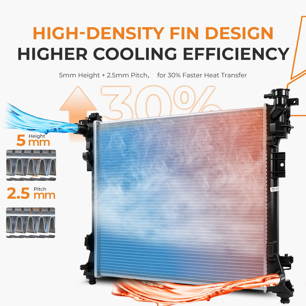 Autoexact radiator core aluminum closeup highlighting lightweight design