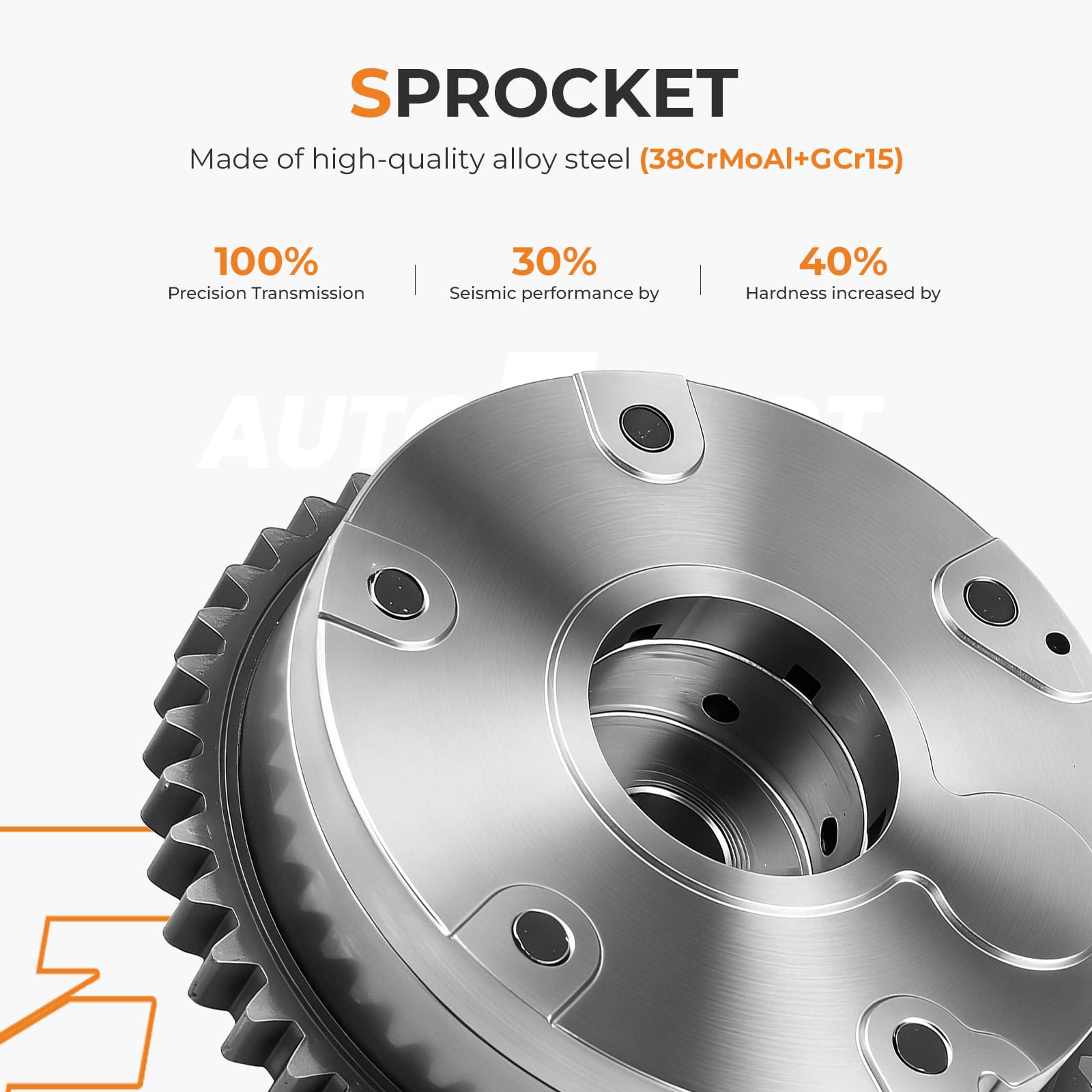 Autoexact crank sprocket provides balanced drive with compatible gear teeth.