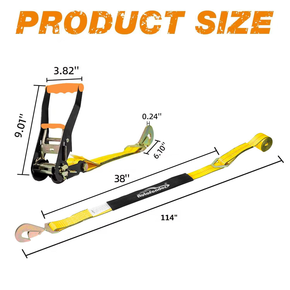 Autofonder ratchet end secures to the deck for quick tensioning.