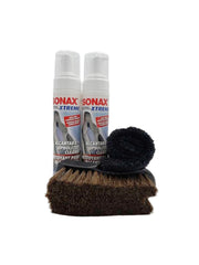 Autogeek Sonax Alcantara Cleaner bottle 250ml gently cleans delicate interiors.