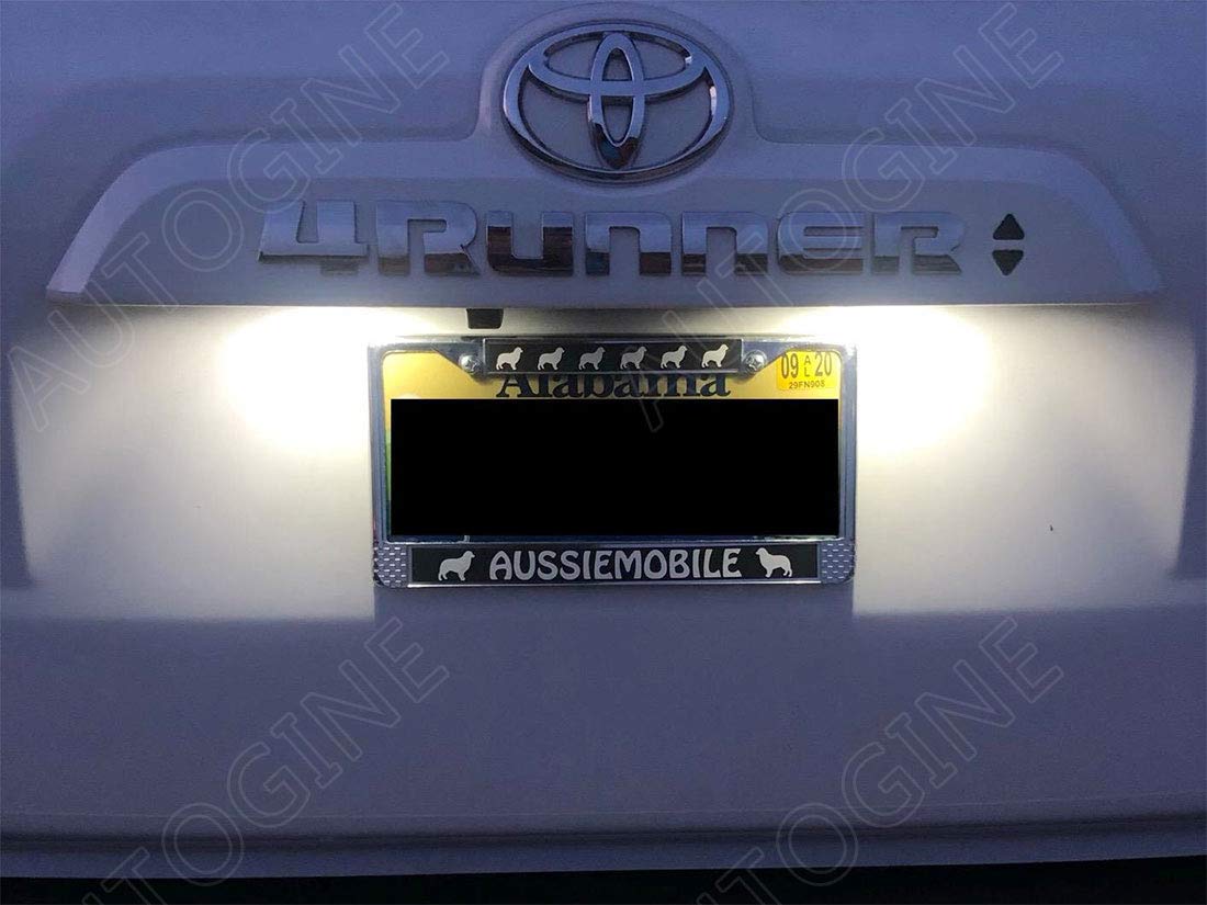 AUTOGINE Highlander license plate lights for exterior illumination.