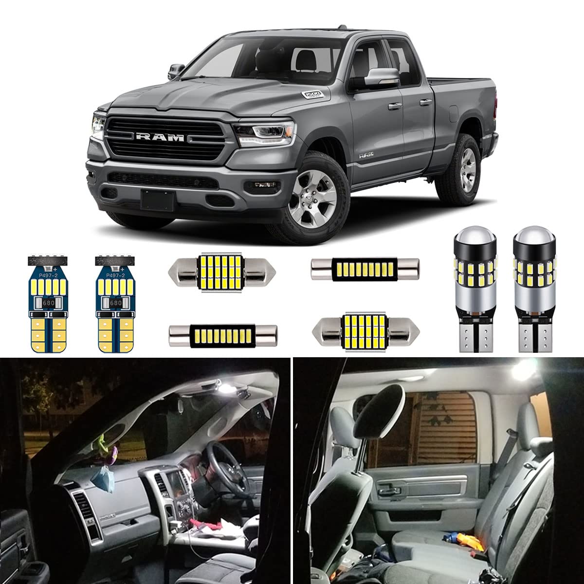 AUTOGINE map light for Dodge Ram enhances cabin visibility and quick interior checks.
