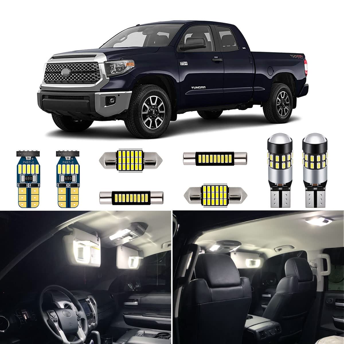 AUTOGINE map light for Toyota Tundra delivers bright interior visibility.
