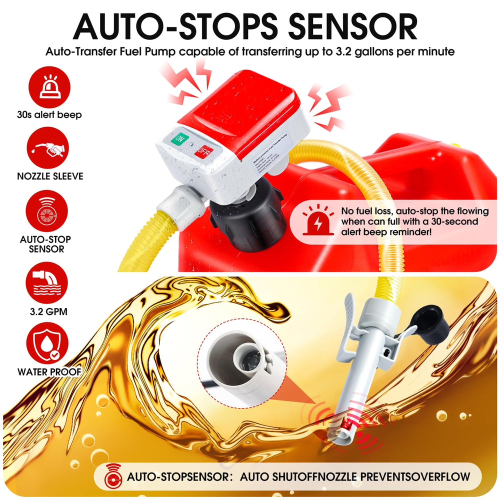 AUTOJDM pump delivering 3.2 GPM for faster vehicle refueling