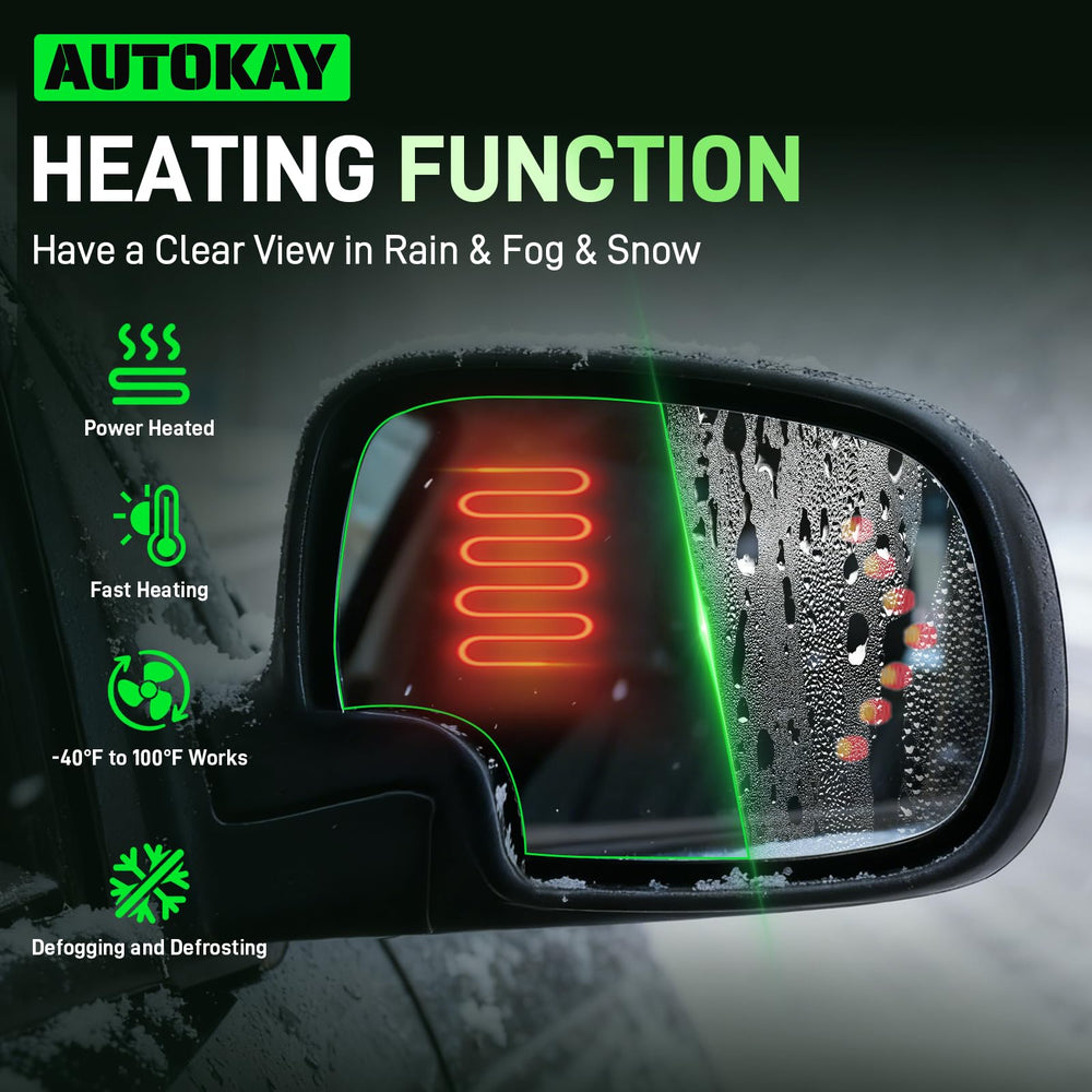 AUTOKAY Cadillac Escalade mirror glass helps maintain a clear view in fog