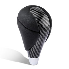 AUTOKAY carbon fiber gear shift knob close-up on a Lexus, highlighting premium grip.