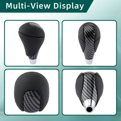 AUTOKAY carbon fiber gear shift knob with textured finish enhances tactile grip in Lexus cabins.