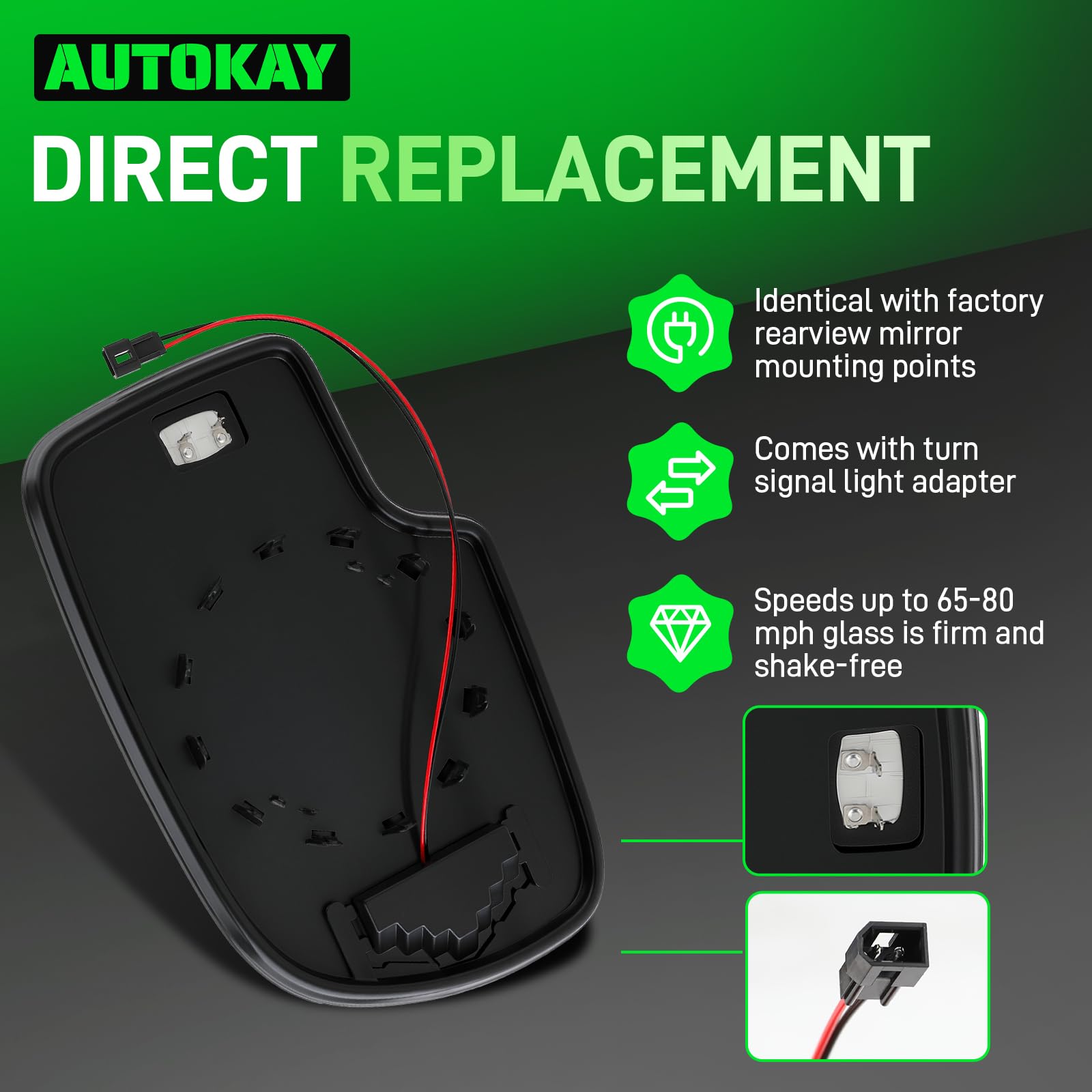 AUTOKAY easy-install direct replacement demonstrates tool-free fit with existing wiring.