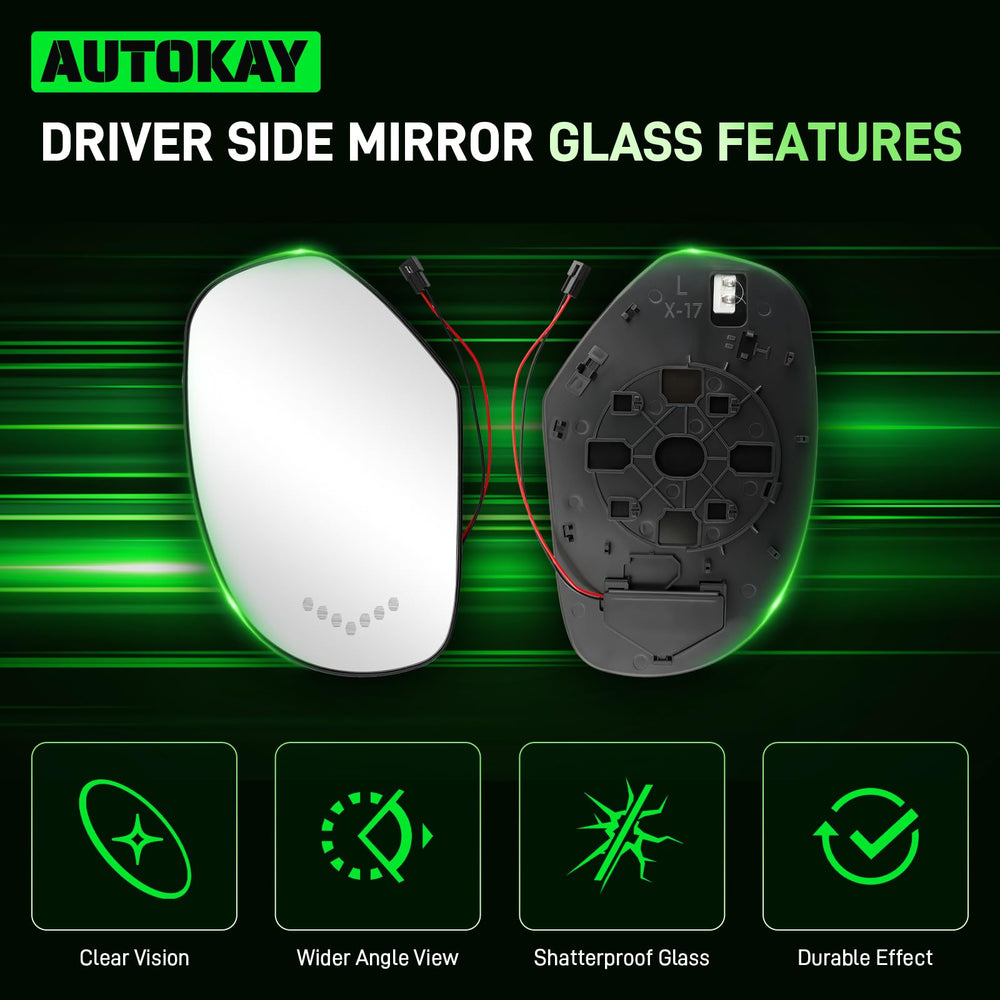 AUTOKAY exterior mirror body assembly shows durable housing and clear glass.